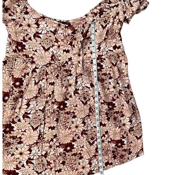 Volcom Women's Goovestone Printed Short Babydoll Dress Dark Clay Size XL/12 - Picture 10 of 12